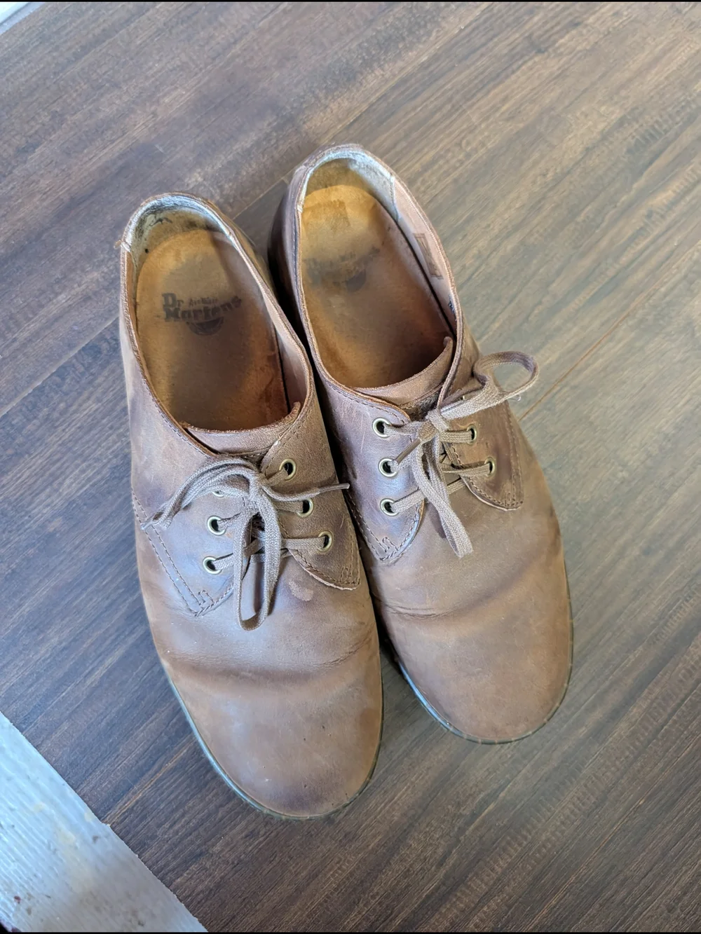 DOC MARTENS Brown Leather Coronado Low Top Derby Shoes Boots US Mens 12